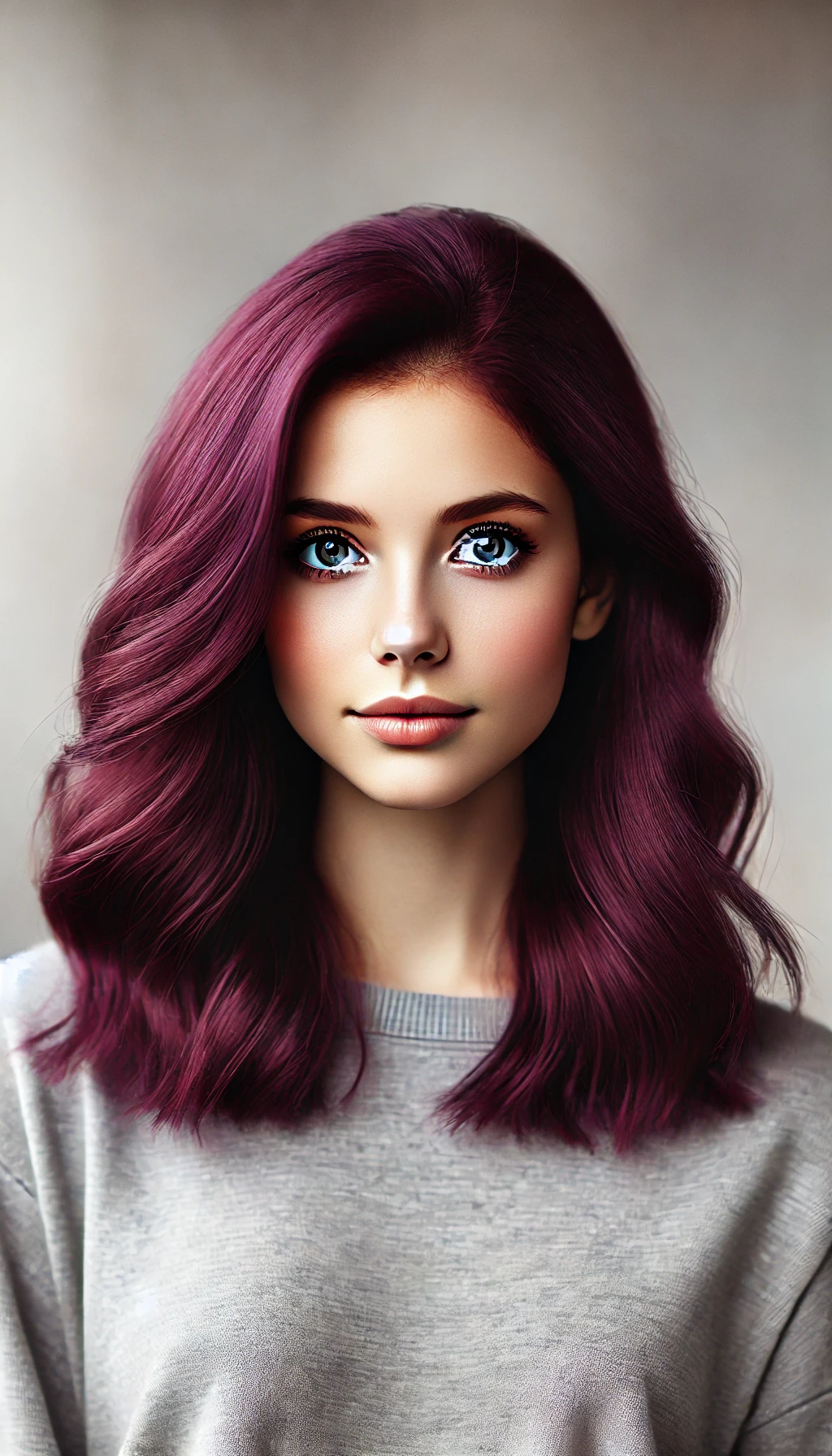 an image of a young woman with hair the color of a beet