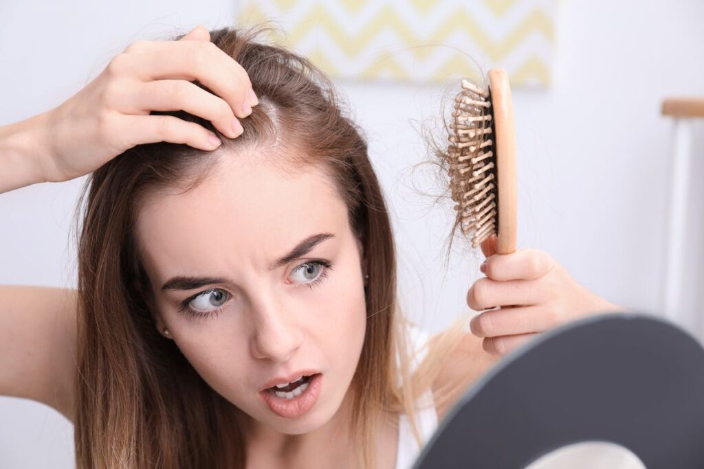 Nutritional supplements such as biotin, niacin, iron, zinc, vitamin D and omega-3 fatty acids may potentially help some people with their thinning hair symptoms