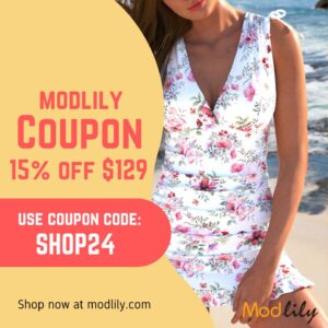 Modlily Coupon: 15% off $129 Code SHOP24