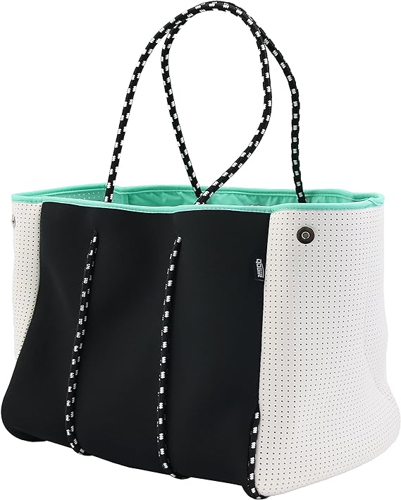 QOGiR Neoprene Multipurpose Beach Bag Tote with Inner Zipper Pocket