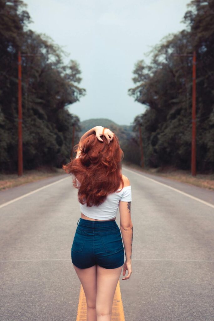 woman with Terracopper Red Haircolor