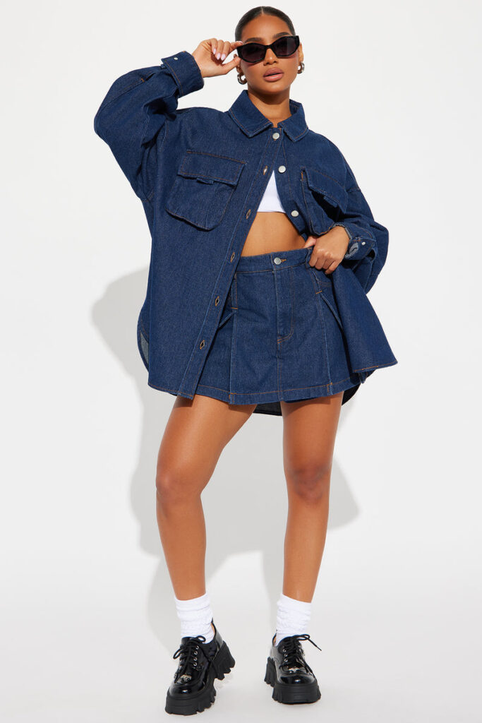 Nylah Denim Skort Set 